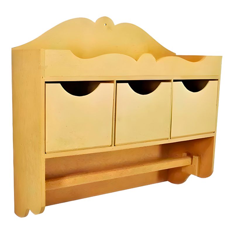 Porta Condimento e Papel Toalha 35x34x12 Mdf 6mm Madeira