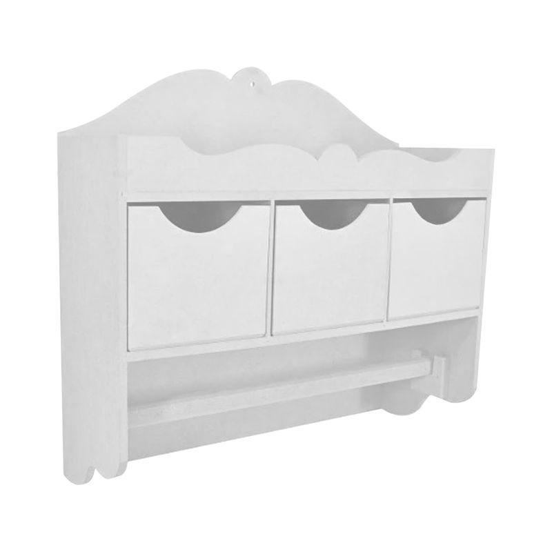 Porta Condimento e Papel Toalha 35x34x12 Mdf 6mm Pintado BRANCO