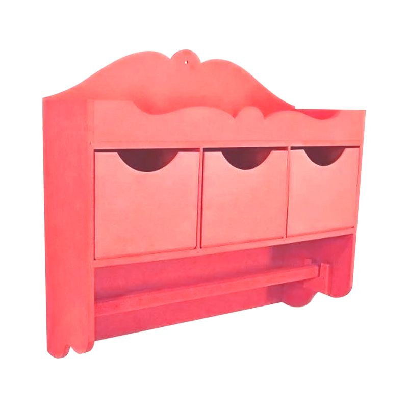 Porta Condimento e Papel Toalha 35x34x12 Mdf 6mm Pintado ROSA