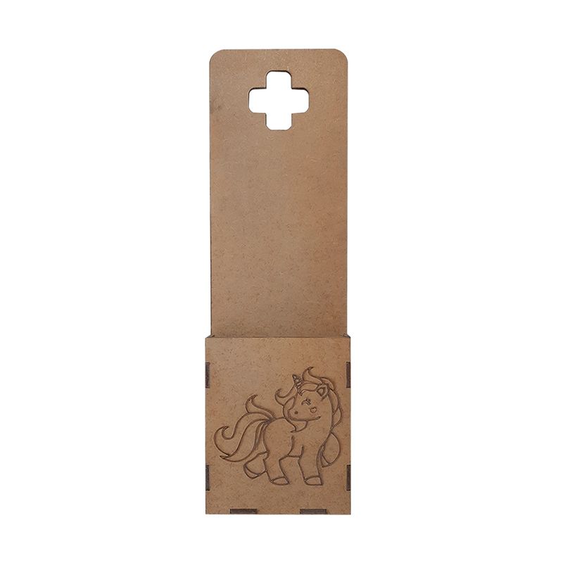 Porta Celular Suporte de Parede Carregador Unicórnio 8x2x28 Mdf Madeira