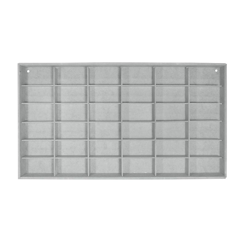 Quadro Estante para 36 Carrinhos Miniatura Mdf Madeira Pintado CINZA