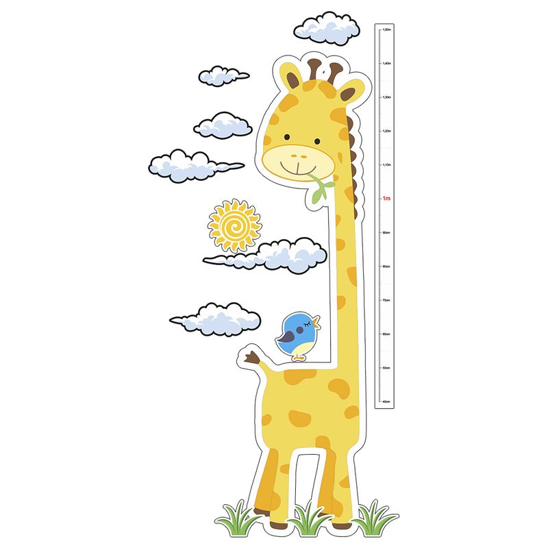 Adesivo de Parede Infantil Girafa Régua do Crescimento Vinilico Menino