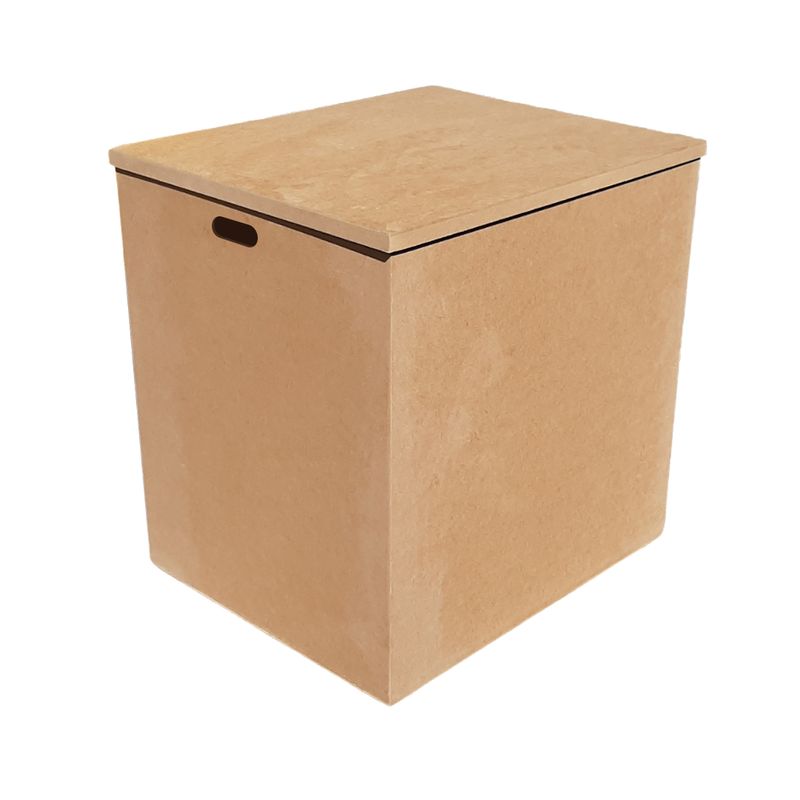 Caixa Retangular Grande com Alça Tampa Sapato 52x43x53 Mdf 4mm Madeira