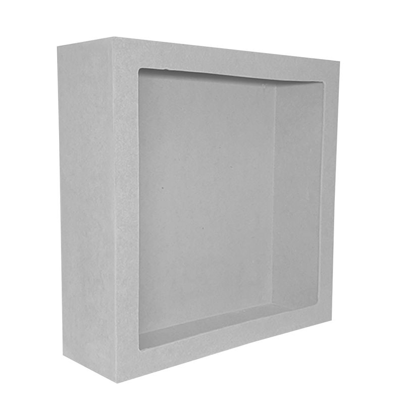 Nicho Quadrado Duplo com Vidro 47x47x12 Mdf Madeira Pintado BRANCO