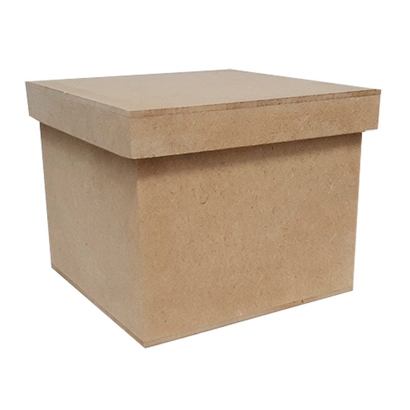 Caixa Quadrada Tampa Sapato 12x12x10 Mdf Madeira