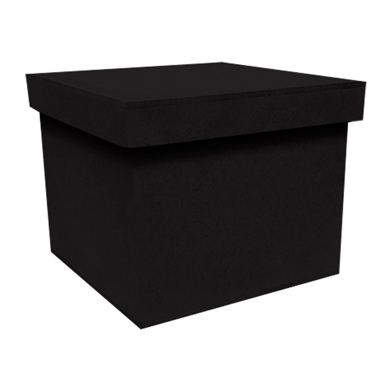Caixa Quadrada Tampa Sapato 12x12x10 Kit 10un  Mdf Madeira Pintado PRETO