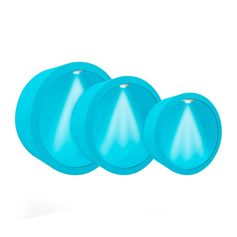 Trio Nicho Redondo Simples 37x12 30x10 23x9 com Led Mdf Madeira Pintado AZUL BEBÃª