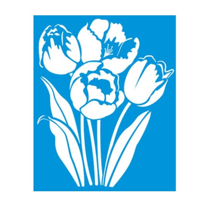 Stencil Especial Pintura Flores 21,1x17,2 Stm-300 - Litoarte