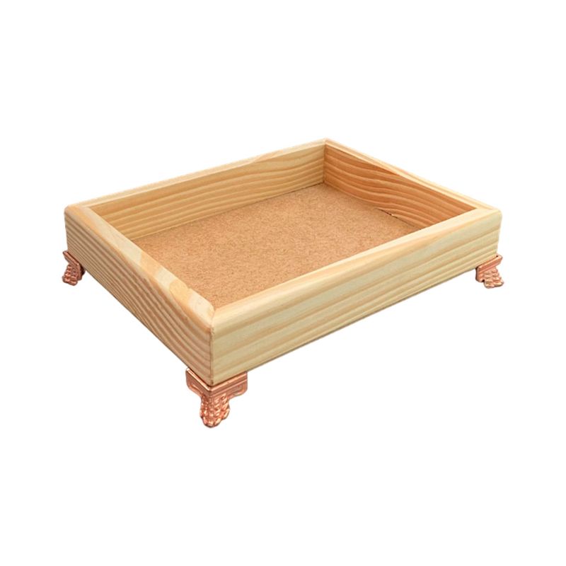 Bandeja Retangular sem Alça 18,5x14,5x3 com Pé Piano Madeira Pinus 10mm COBRE