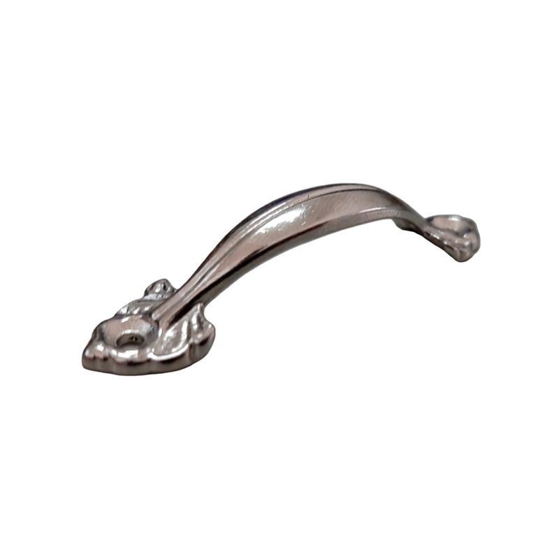Puxador Pontas Flor G Níquel para Caixa e Bandeja 90x18mm Kit 6 Unidades Artesanato