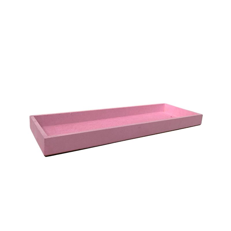 Bandeja Retangular Rustica Decoração Pintada Kit 10 Unidades 39x13x2,5 Mdf Madeira ROSA BEBÃ?