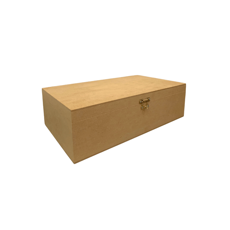 Caixa Retangular para Vinho Divisória, Dobradiça e Fecho 35x20x10cm Mdf Madeira