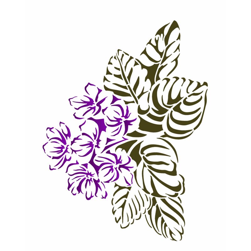 Stencil Pintura Flores Hortênsias 3409 20x25 Opa