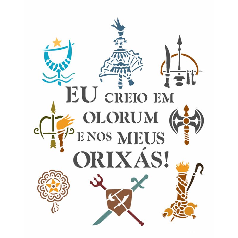 Stencil Pintura Religião Orixas 3670 20x25 Opa