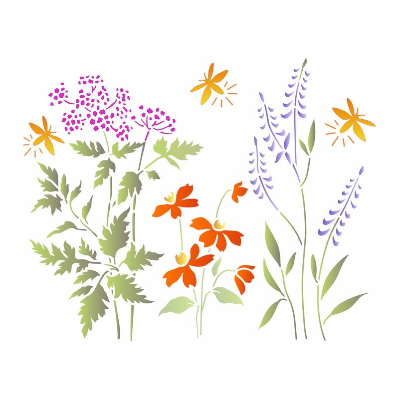 Stencil Pintura Flores Hortênsias 3409 20x25 Opa