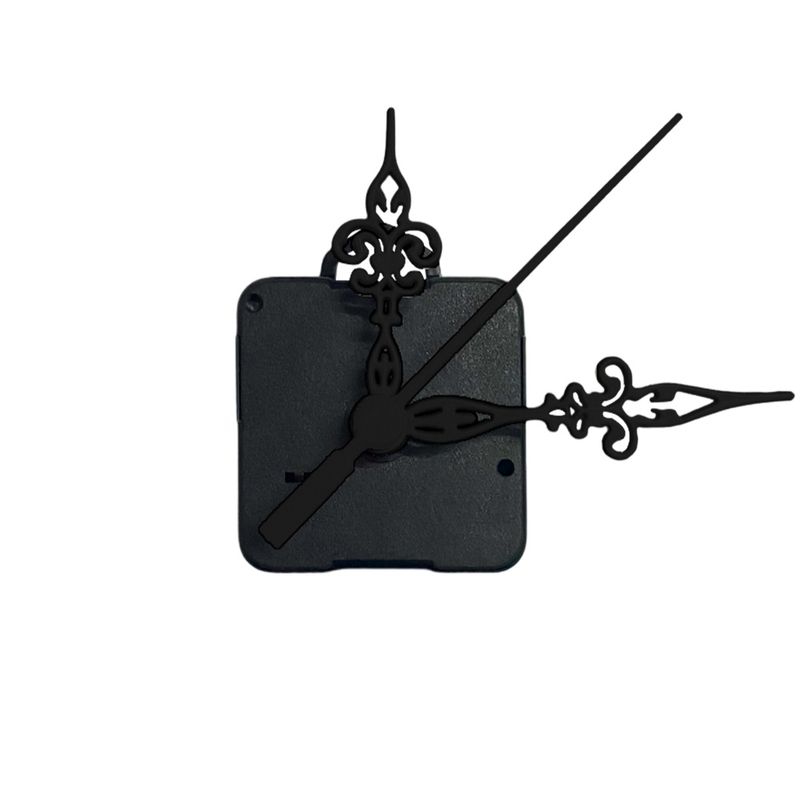 Máquina de Relógio Tic Tac Quartz de Parede 13mm com Ponteiros Luiz Xv 7,5cm Preto