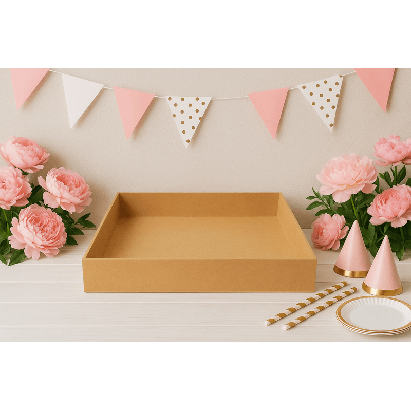Bandeja Quadrada Lisa 30x30x5 Kit 3 Unidades Mdf Madeira