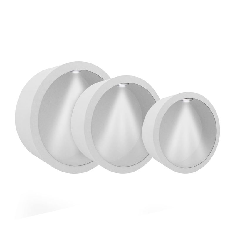Trio Nicho Redondo Simples 37x12 30x10 23x9 com Led Mdf Madeira Pintado BRANCO