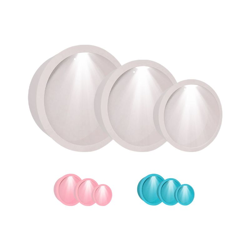 Trio de Nicho Redondo com Led Infantil P M G Madeira Mdf Pintado BRANCO