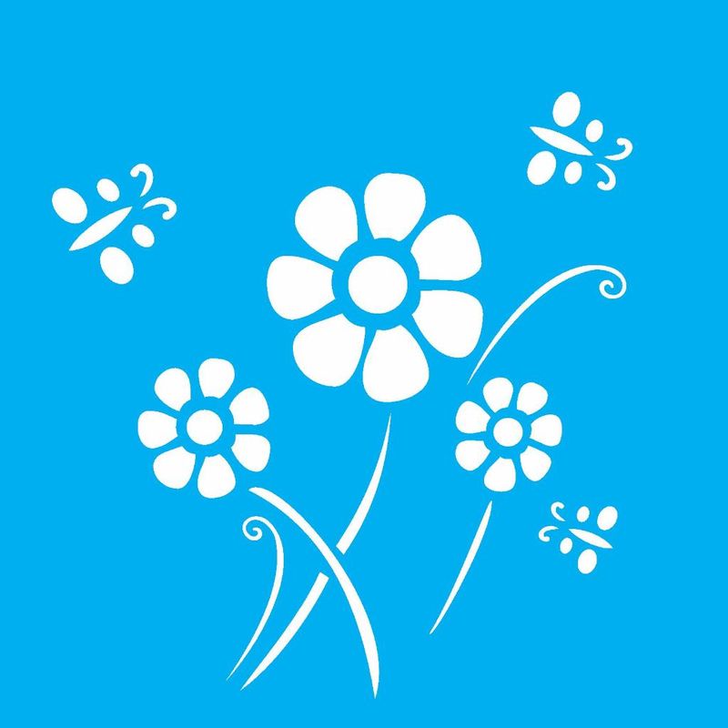 Stencil Pintura Flores 0986 14x14 Opa