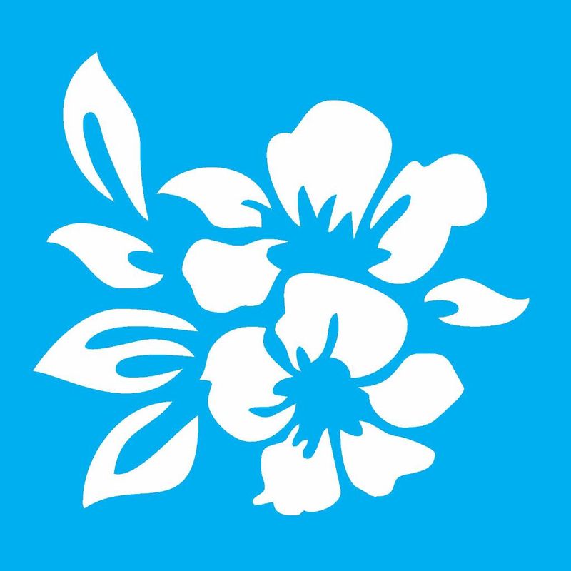 Stencil Pintura Flor Hibisco 0989 14x14 Opa