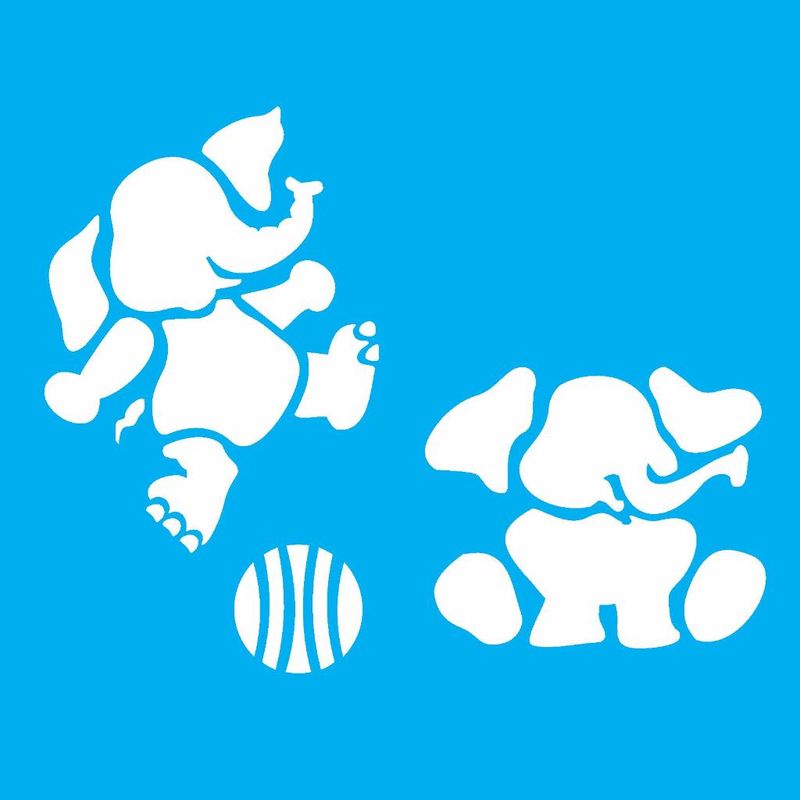 Stencil Pintura Elefantes 1028 14x14 Opa