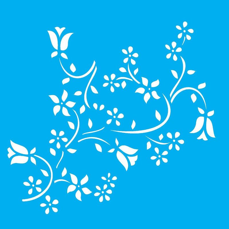 Stencil Pintura Flores Tulipas 1029 14x14 Opa