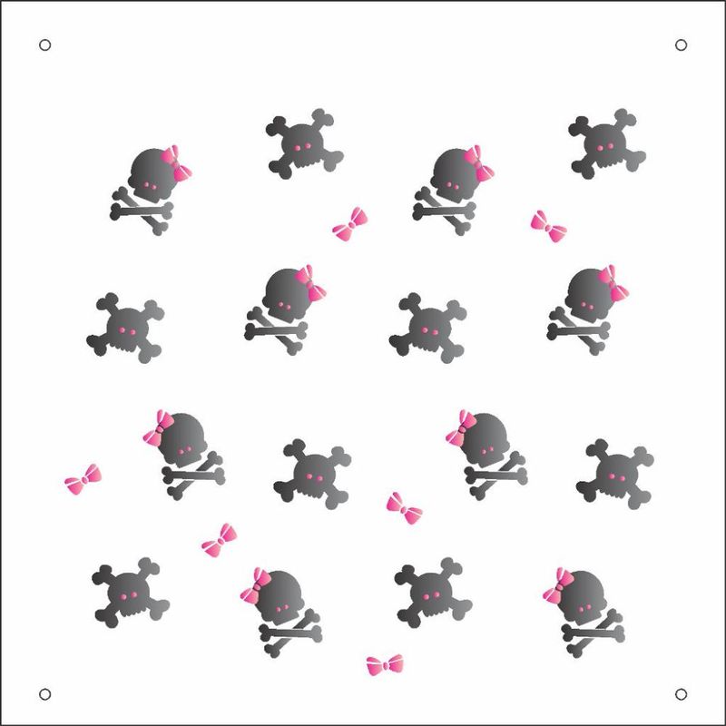 Stencil Pintura Micro Caveiras Laços 1171 14x14 Opa