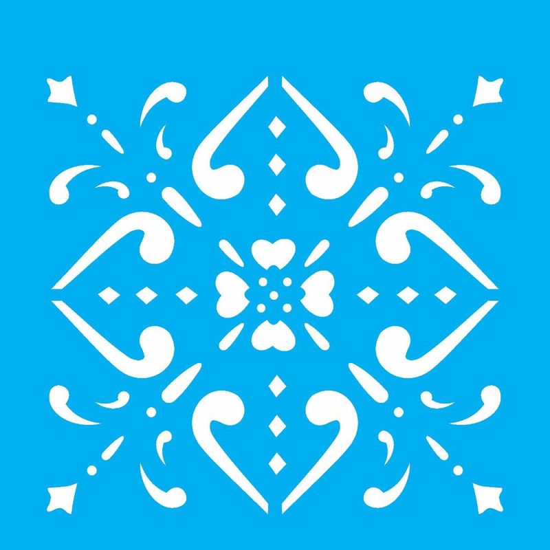 Stencil Pintura Ladrilho Espada 1364 14x14 Opa