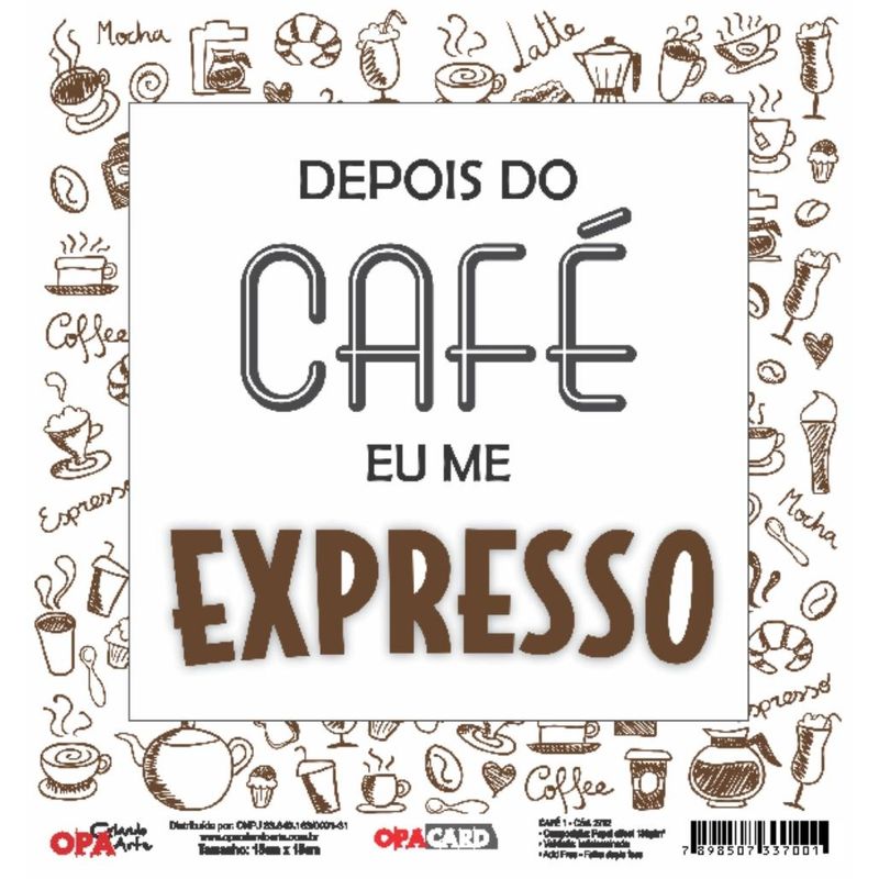 Papel Scrapbook Opacard Café 15x15 2752 Opa