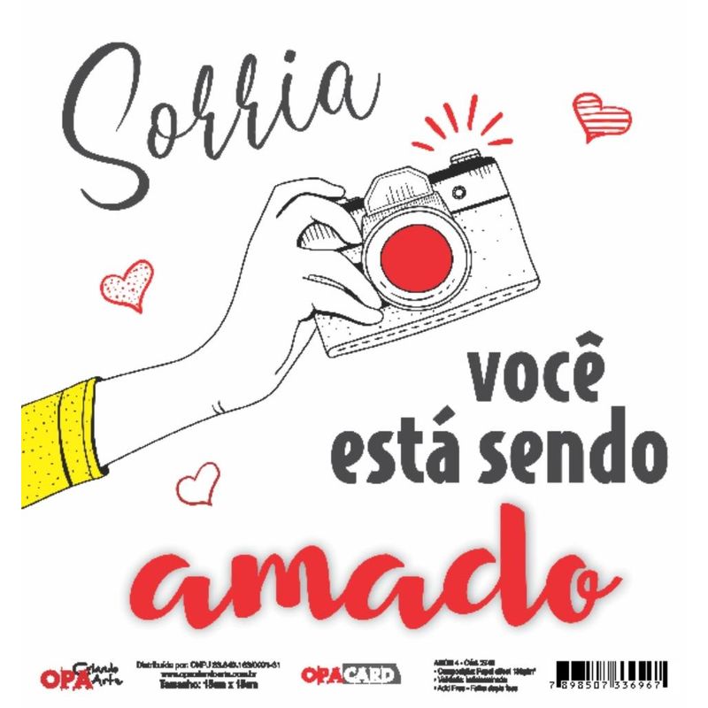 Papel Scrapbook Opacard Amor 4 15x15 2748 Opa