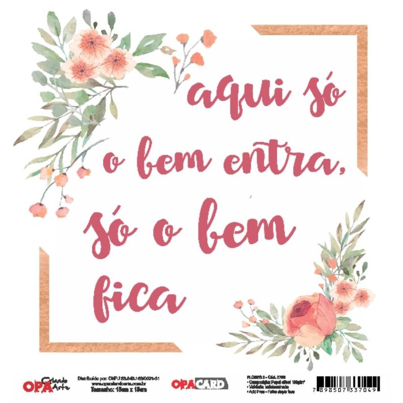 Papel Scrapbook Opacard Flores 3 15x15 2756 Opa