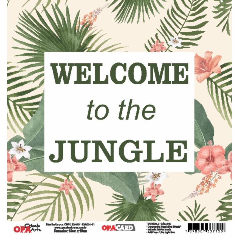 Papel Scrapbook Opacard Tropical 2 15x15 2767 Opa