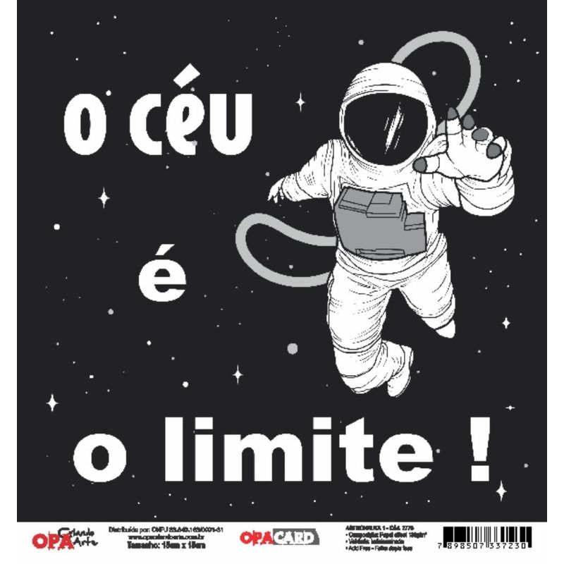 Papel Scrapbook Opacard Astronauta 1 15x15 2775 Opa