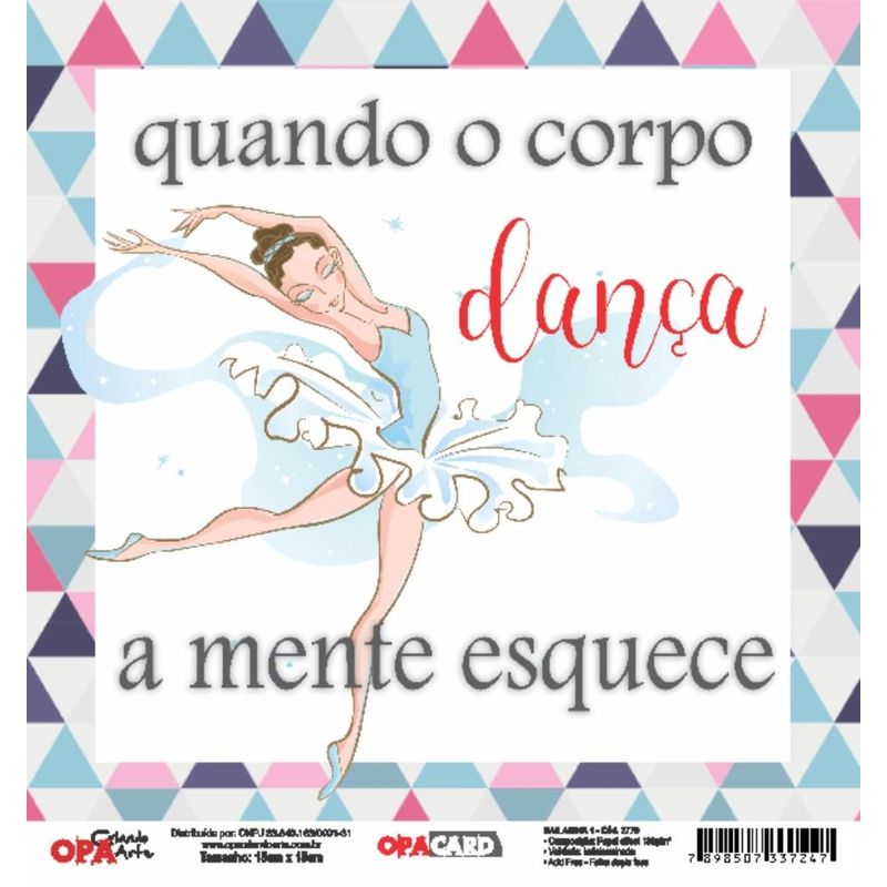 Papel Scrapbook Opacard Bailarina 1 15x15 2776 Opa
