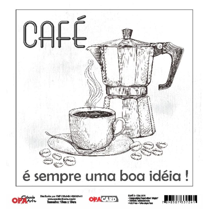 Papel Scrapbook Opacard Café 2 15x15 2778 Opa
