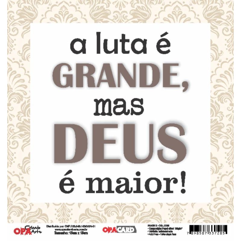 Papel Scrapbook Opacard Frase 2 15x15 2780 Opa