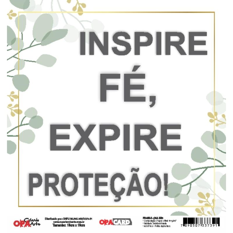 Papel Scrapbook Opacard Frase 6 15x15 2791 Opa