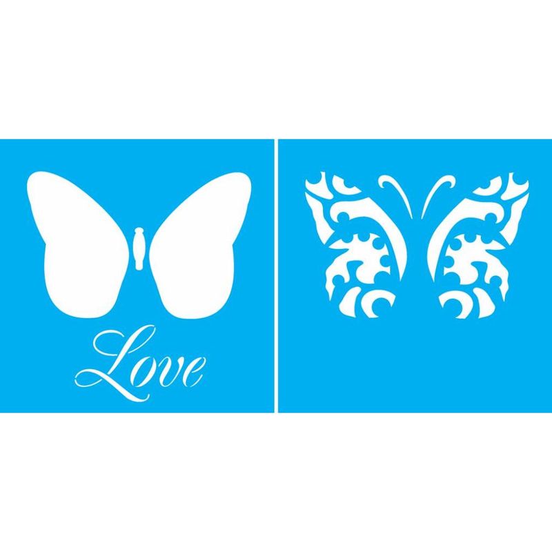 Stencil Pintura Borboleta Love 1373 14x14 Opa