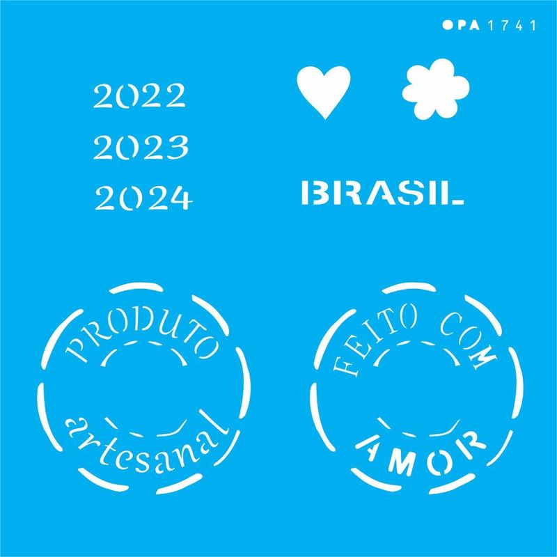 Stencil Pintura Selo Artesanal 1741 14x14 Opa