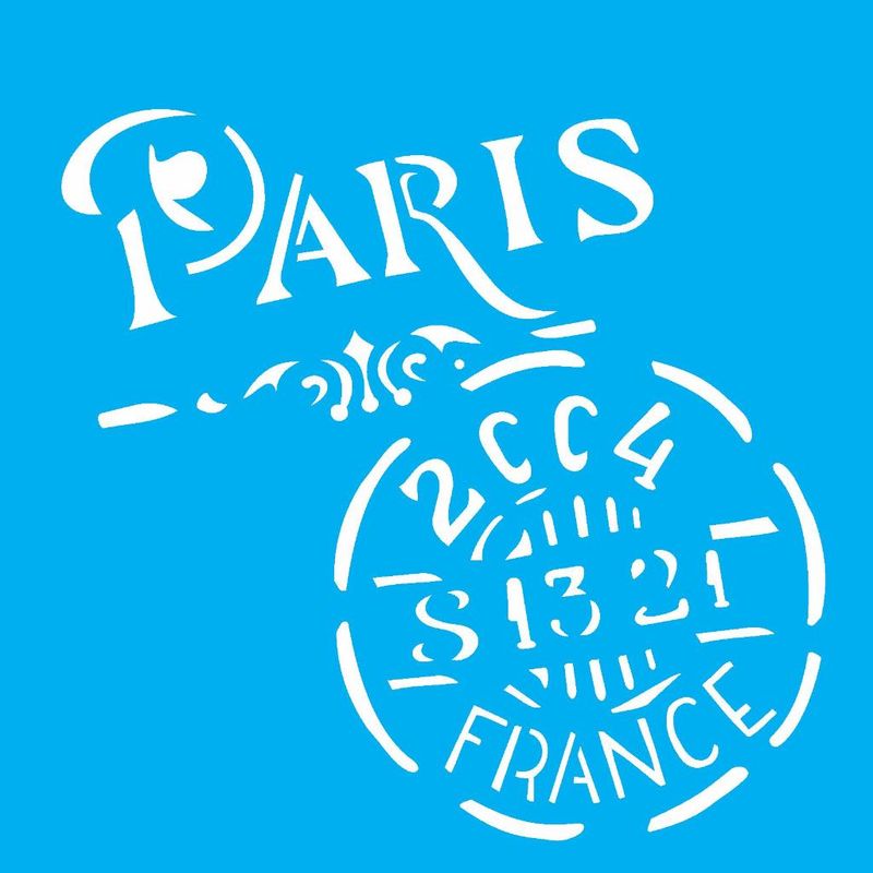 Stencil Pintura Selo Paris 1742 14x14 Opa