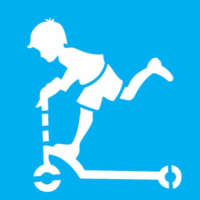 Stencil Pintura Menino Patinete 1822 14x14 Opa