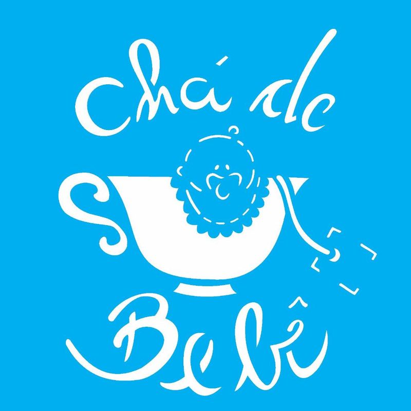Stencil Pintura Chá de Bebê 1823 14x14 Opa