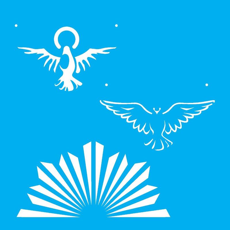 Stencil Pintura Religião Espirito Santo 2164 14x14 Opa