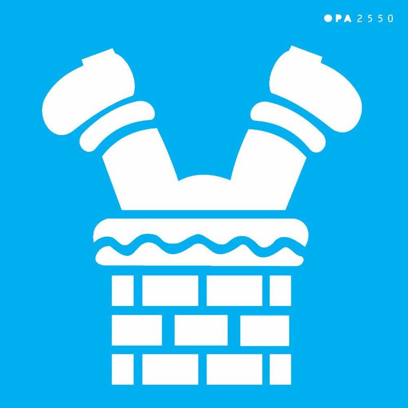 Stencil Pintura Papai Noel na Chamine 2550 14x14 Opa