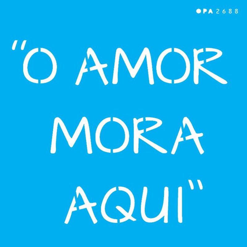Stencil Pintura Frase o Amor Mora Aqui 2688 14x14 Opa