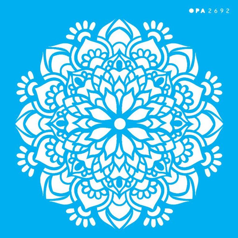 Stencil Pintura Mandala Flor Bauer 2692 14x14 Opa