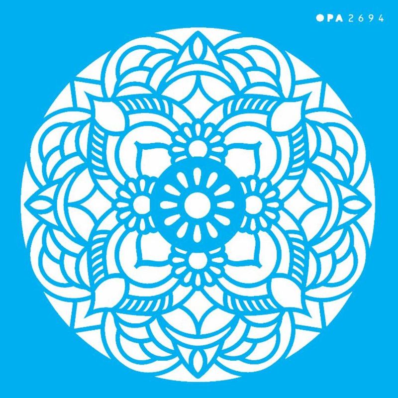 Stencil Pintura Mandala Flor Redonda 2694 14x14 Opa