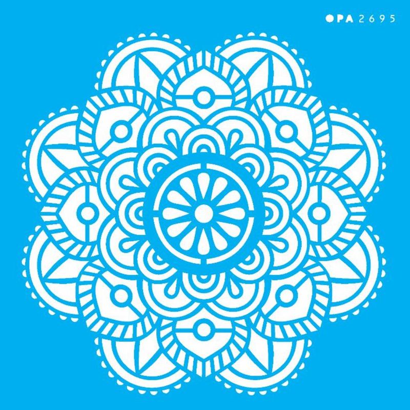 Stencil Pintura Mandala Flor Vitral 2695 14x14 Opa