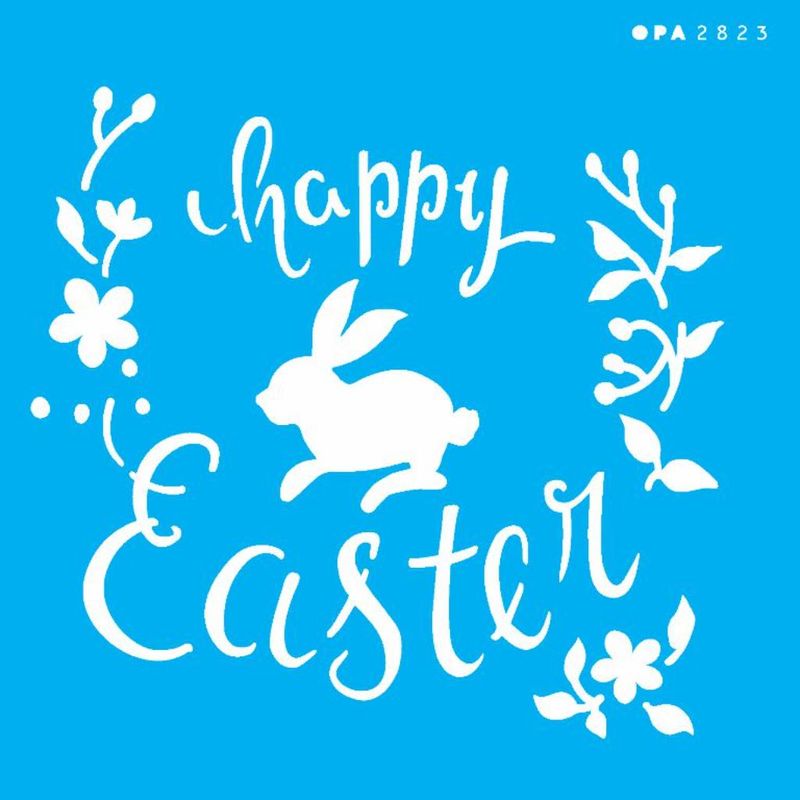 Stencil Pintura Happy Easter I 2823 14x14 Opa